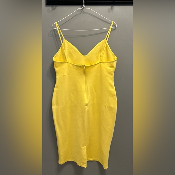 Lulus Don't Tell 'Em Bright Yellow Bodycon Midi Dress Size: XL - Picture 4 of 6